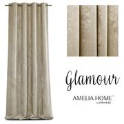 Zasłony - Amelia Home Zasłony na przelotkach 140x250 zaciemniające zamszowe Glamour kremowe AH/GLAM/EYE/CR/1425 - miniaturka - grafika 1