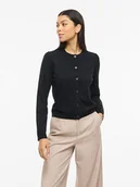 Swetry damskie - Vila Kardigan "Vimalu" w kolorze czarnym - miniaturka - grafika 1