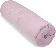 Poduszki dekoracyjne - Edomator.pl Welurowa poduszka wałek z guzikiem 50 cm - pudrowy róż - miniaturka - grafika 1