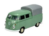 Samochody i pojazdy dla dzieci - WELLY VW VOLKSWAGEN T1 DOUBLE CABIN PICK UP Z PAKĄ ZIELONY 1:34 Samochód Nowy Metalowy Model 43603 - miniaturka - grafika 1