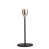 Świeczniki - Świecznik na cienką świecę 8 x 8 x 18,5 cm czarno-złoty - miniaturka - grafika 1