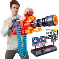 Zabawki militarne - X-Shot Crusher 36382 + Elektroniczna Tarcza 3 cele - miniaturka - grafika 1
