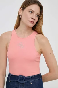 Guess top damski kolor pomarańczowy - Koszulki sportowe damskie - miniaturka - grafika 1