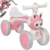 Rowerki biegowe - Różowy Lekki 4 kołowy Rowerek Biegowy Pchacz dla dziewczynki Facyy - miniaturka - grafika 1