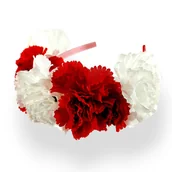 Ozdoby do włosów - Opaska do włosów Biało Czerwona Barwy polskie Kwiaty - miniaturka - grafika 1