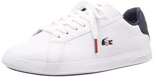 Sneakersy damskie - Lacoste Sneakersy damskie Graduate Tri 1 SFA, Biały Wht Nvy Red 407-37 EU - grafika 1