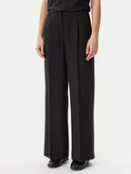 Spodnie damskie - Calvin Klein Spodnie materiałowe Travel Twill K20K208214 Czarny Wide Leg - miniaturka - grafika 1