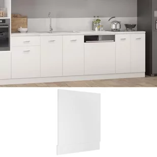 vidaXL Panel do zabudowy zmywarki, biały, 59,5x3x67 cm, płyta wiórowa vidaXL - Fronty meblowe - miniaturka - grafika 1