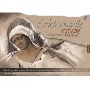 KRESKA Szkicownik artystyczny KRESKA z szarymi kartami A4 20k. AA621KRS - Podobrazia, bloki, papiery - miniaturka - grafika 2
