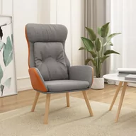 Fotele - Lumarko Fotel wypoczynkowy, jasnoszary, tkanina i PVC! - miniaturka - grafika 1