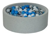 Suche baseny - Suchy basen dla dziecka z piłeczkami 450szt (perłowy, transparentny, niebieski, srebrny) - miniaturka - grafika 1