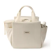 Inne - TEMU Sztruksowa Torba Termoizolacyjna na Lunch, Duża Pojemność, Wielokrotnego Użytku, Poliestrowa Torba z Uchwytami i Zamkiem, Wielofunkcyjna i - miniaturka - grafika 1