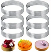 Formy do ciast - FOREMKI DO TARTALETEK FORMA PERFOROWANA DO PIECZENIA TARTY RING RANT 6SZT - miniaturka - grafika 1