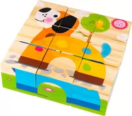 Układanki dla dzieci - Klocki edukacyjne drewniane 6w1 puzzle układanka - miniaturka - grafika 1