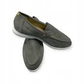 Mokasyny męskie - Mokasyny męskie zamszowe Old Money 45 - miniaturka - grafika 1