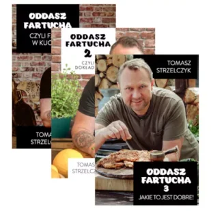 Pakiet: Oddasz fartucha, czyli facet w kuchni, Oddasz fartucha 2 czyli dokładka, Oddasz fartucha 3. Jakie to jest dobre! - Książki kucharskie - miniaturka - grafika 1