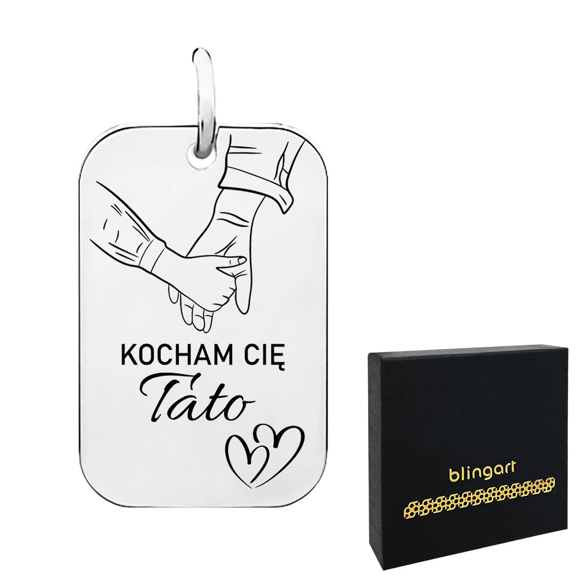 Srebrna zawieszka z GRAWEREM nieśmiertelnik SREBRO