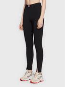 Spodnie damskie - Tommy Jeans Legginsy Center Badge DW0DW14988 Czarny Slim Fit - miniaturka - grafika 1