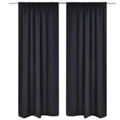 Zasłony - vidaXL Czarne zasony zaciemniajce pomieszczenie Blackout x2 135x245 cm - miniaturka - grafika 1