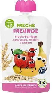 OWSIANKA W TUBCE JABŁKO - BANAN - MALINA -  JAGODA BEZ DODATKU CUKRÓW OD 6 MIESIĄCA BIO 100 g - FRECHE FREUNDE - Owoce w puszkach i słoikach - miniaturka - grafika 1
