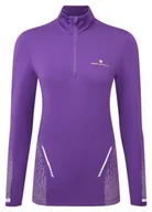 Bluzy sportowe damskie - RONHILL Bluza biegowa damska TECH REFLECT 1/2 ZIP regal purple/reflect - miniaturka - grafika 1