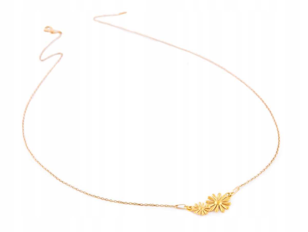 ZŁOTY Naszyjnik KWIATKI CELEBRYTKA