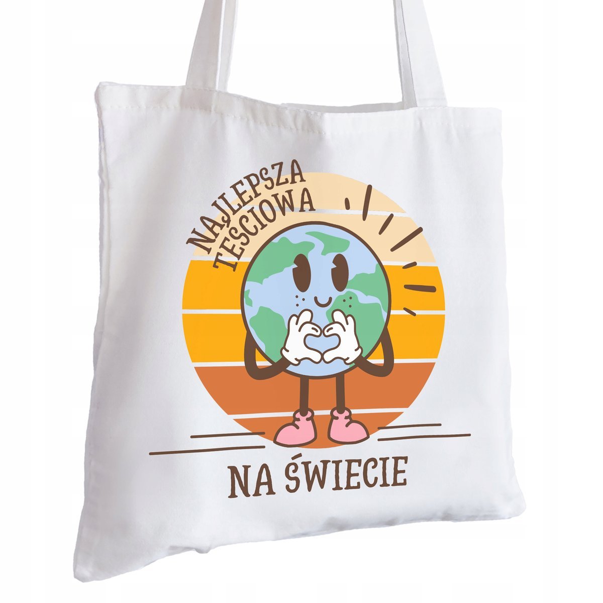 Torba Bawełniana biała dla Teściowej Na Prezent ekologiczna Trwały Nadruk