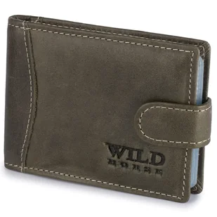 Etui na Karty Dokumenty Skórzane Wild Horse Szare - Etui na dokumenty i karty - miniaturka - grafika 1