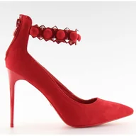 Czółenka - Czółenka na szpilce czerwone LE033P red - ButyModne - miniaturka - grafika 1