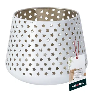 KOTARBAU® Lampion gwiazdki metalowy biały ⌀ 8 cm wysokość 9 cm stalowy ażurowy świecznik na tealighty lampiony dekoracja stołu świecznik na tealighty duży metalowy dekoracja świąteczna - Ozdoby bożonarodzeniowe - miniaturka - grafika 1