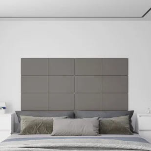Panele ścienne, 12 szt., jasnoszare, 90x30 cm, tkanina, 3,24 m² - Panele ścienne i boazeria - miniaturka - grafika 1