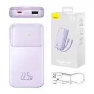Powerbanki - Powerbank Baseus Comet 20000mAh, USB do USB-C, 22.5W (fioletowy) - miniaturka - grafika 1
