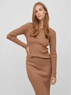 Swetry damskie - Vila Sweter Corin 14075795 Brązowy Regular Fit - miniaturka - grafika 1