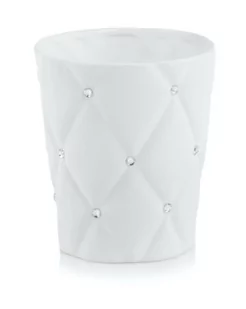 Doniczka Ceramiczna Biała Cyrkonie Glamour 14 cm - Pozostałe akcesoria do uprawy roślin - miniaturka - grafika 1
