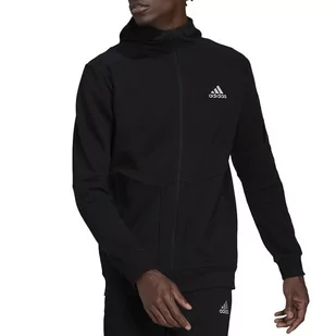 Bluza adidas Essentials 4 Gameday Full-Zip Hoodie HE1811 - czarna - Adidas - Bluzy sportowe męskie - miniaturka - grafika 1
