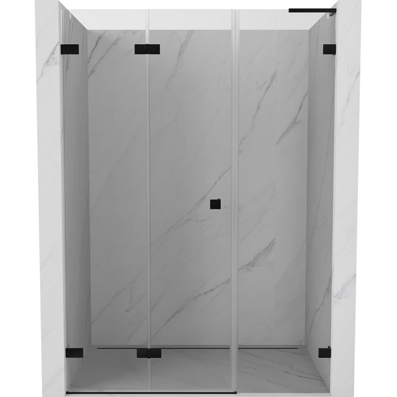 Mexen Lunar-F L drzwi prysznicowe składane lewe 120 cm, transparent, czarne - 836SL-120-050-70-00-L