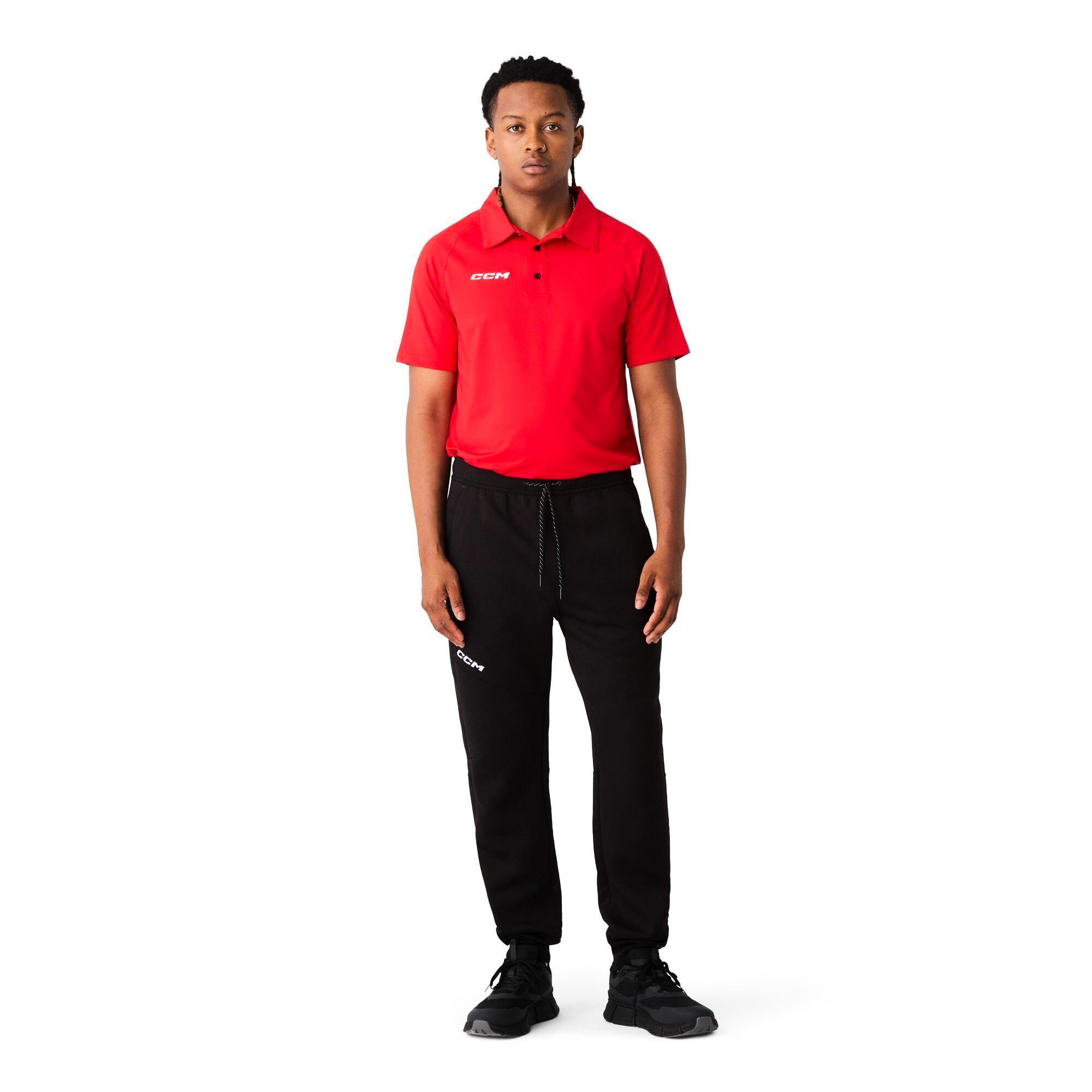 Spodnie męskie CCM Team Locker Room Cuffed Joggers Black S