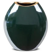 Wazony i flakony - Eurofirany Wazon ceramiczny Amora wys. 16 cm zielony - miniaturka - grafika 1