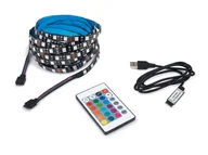 Taśmy LED - Zestaw taśma LED 5V IP20 5m - RGB + sterownik USB z pilotem IR do podświetlania TV - miniaturka - grafika 1
