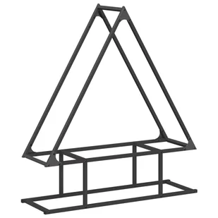 vidaXL Stojak na drewno opałowe, czarny, 80x25x90 cm - Wózki magazynowe - miniaturka - grafika 1