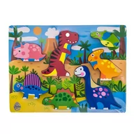 Puzzle - Dino Puzzle drewniane WTS62901 EUROBABY ZABAWKI - miniaturka - grafika 1