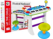 Zabawki interaktywne dla dzieci - Niebieski zestaw muzyczny Keyboard + Werble + Mikrofon dla dzieci 3+ Światła + Dźwięki 2 oktawy - miniaturka - grafika 1