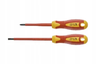 GTV Hogert Wkrętaki izolowane 2 sztuki, płaski 5,5x125mm + krzyżakowy PH2 100mm, 1000V, stal S2, HT1S990 HT1S990 - Śrubokręty - miniaturka - grafika 2