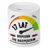 Skarbonki - Skarbonka na Urodziny 17 17te 17-te na Prezent z Nadrukiem ze Zdjęciem + Opakowanie na prezent (wzór 02) - miniaturka - grafika 1