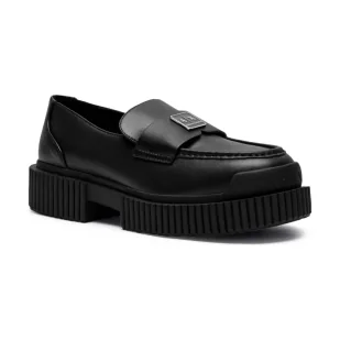 Armani Exchange Skórzane loafersy - Półbuty damskie - miniaturka - grafika 1
