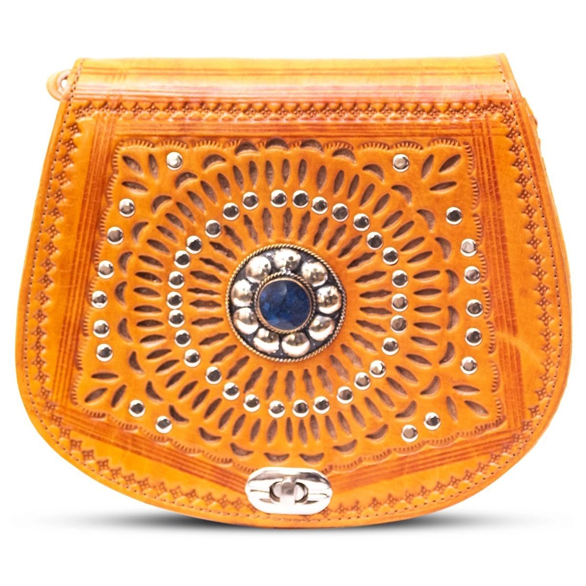 Torebka Damska Listonoszka Skórzana Na Ramię Orientalna Etniczna Z Maroko