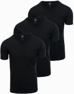 Koszulki męskie - Zestaw bawełnianych męskich t-shirtów V-neck BASIC 3x czarny V9 OM-TSBS-0233 S - miniaturka - grafika 1