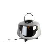 Lampy stojące - QAZQA Lampa stołowa Art Deco czarna z przydymionym szkłem 30 cm - Kevin - miniaturka - grafika 1