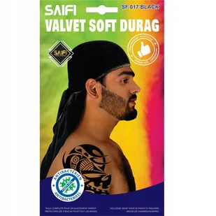 DURAG CZARNY BLACK VELVET SOFT DURAG - Moda i Uroda OUTLET - miniaturka - grafika 1