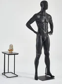 Manekiny wystawowe - Manekin M23-8 czarny mężczyzna stojący czarny matowy lakierowany nos usta formowane szyk i elegancja wysoka jakość - miniaturka - grafika 1